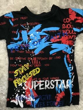Kids' Black 'Stay Focused Superstar' Graphic Tee